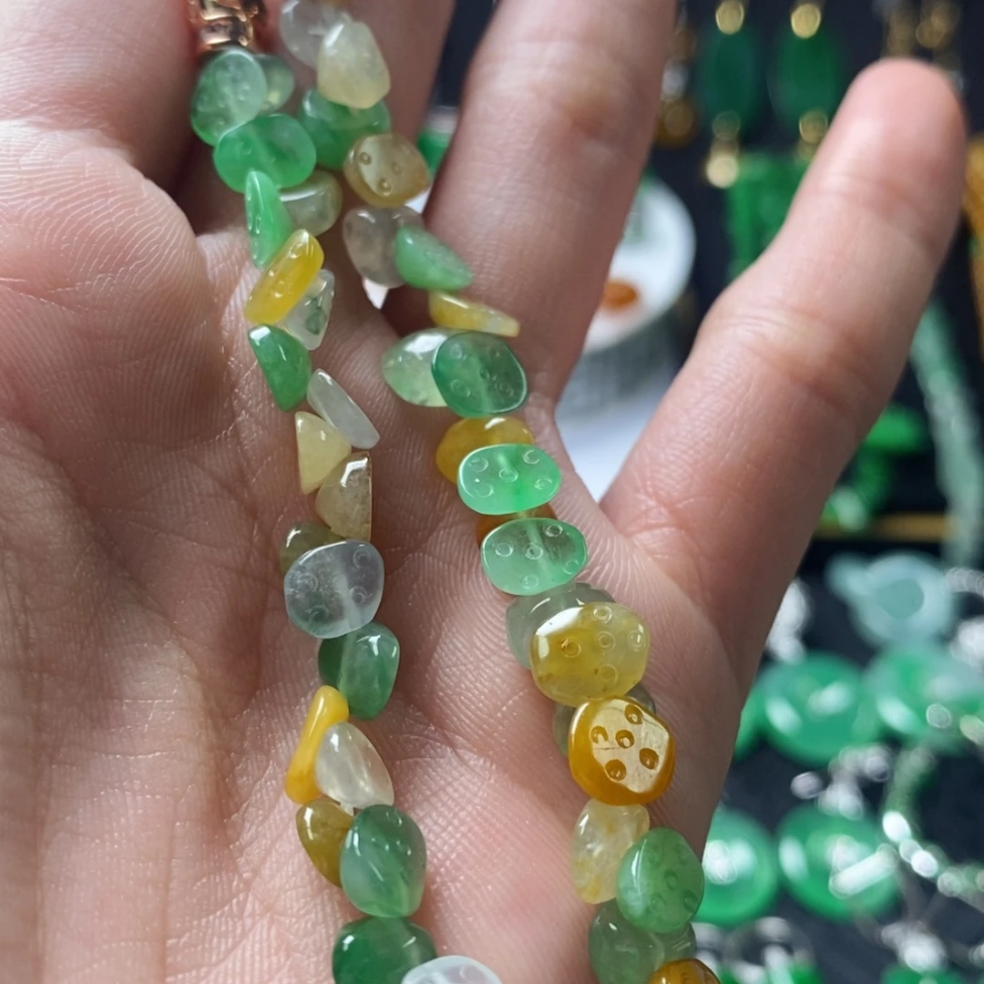 翡翠未镶嵌手链莲蓬手链