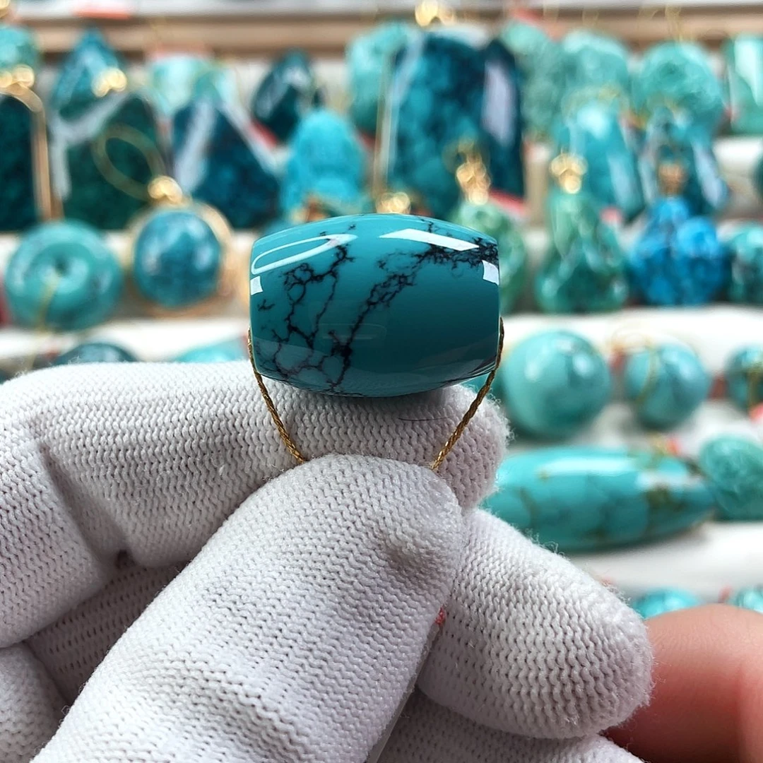 绿松石未镶嵌车挂直径16.5