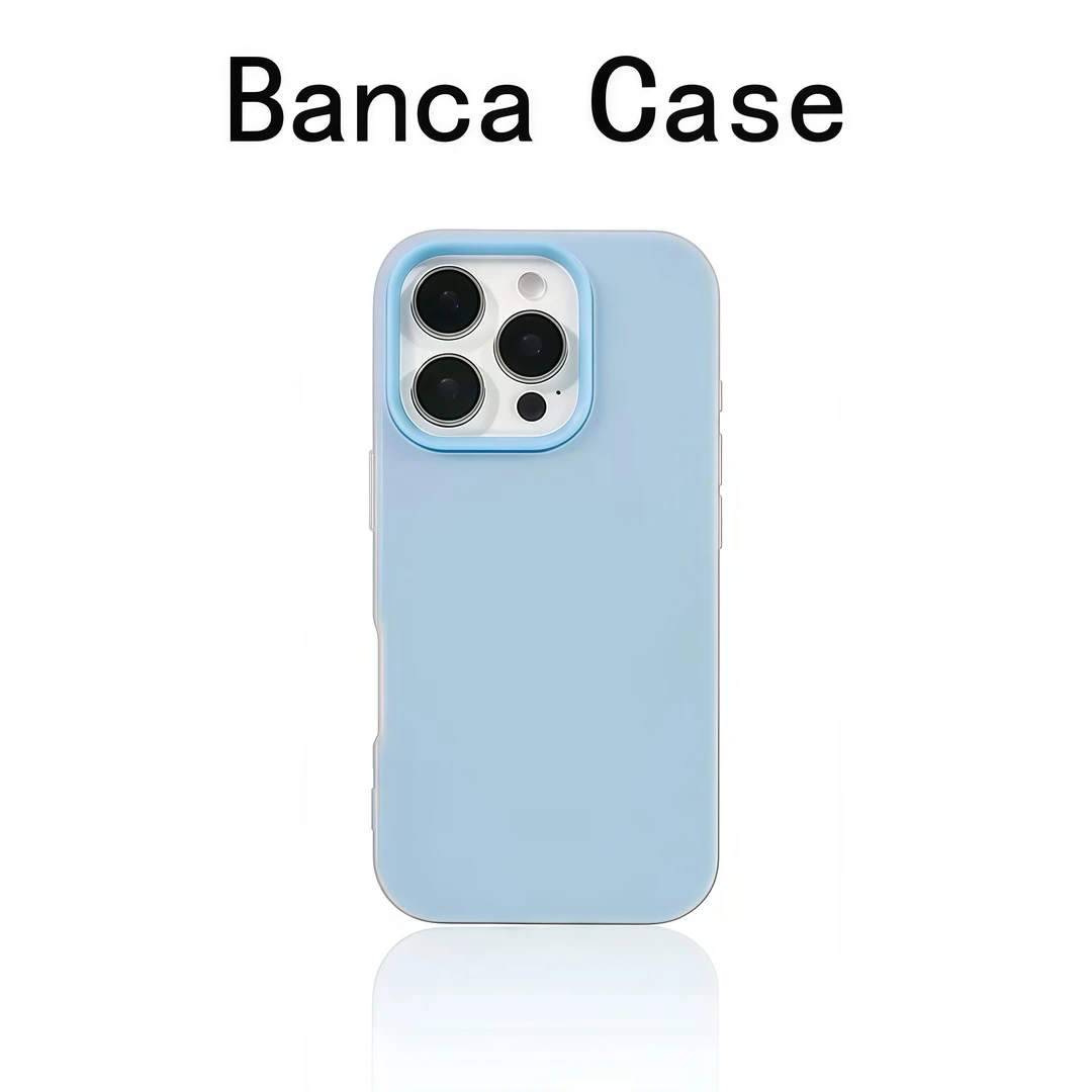 BANCA天蓝简约果冻壳适用iPhone16/15promax手机壳苹果14/12肤感