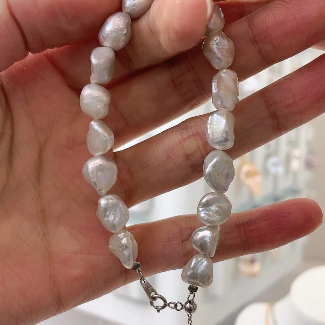 淡水珍珠颈饰银S925镶嵌望