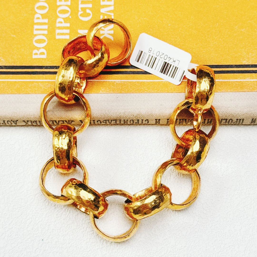 95新 Chanel/香奈儿 柚礼中古/香奈儿素金币手链LK402018