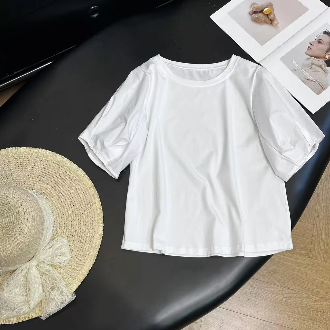 极简风短袖圆领T恤宽松型高质感穿搭H7119