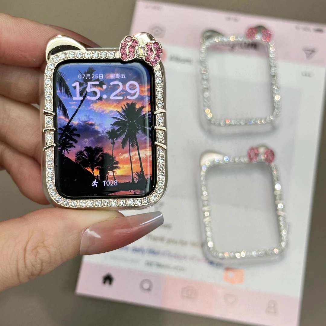 适用小米手环9pro保护壳Xiaomi手环10/9/8手表壳新款kt猫镶钻防摔