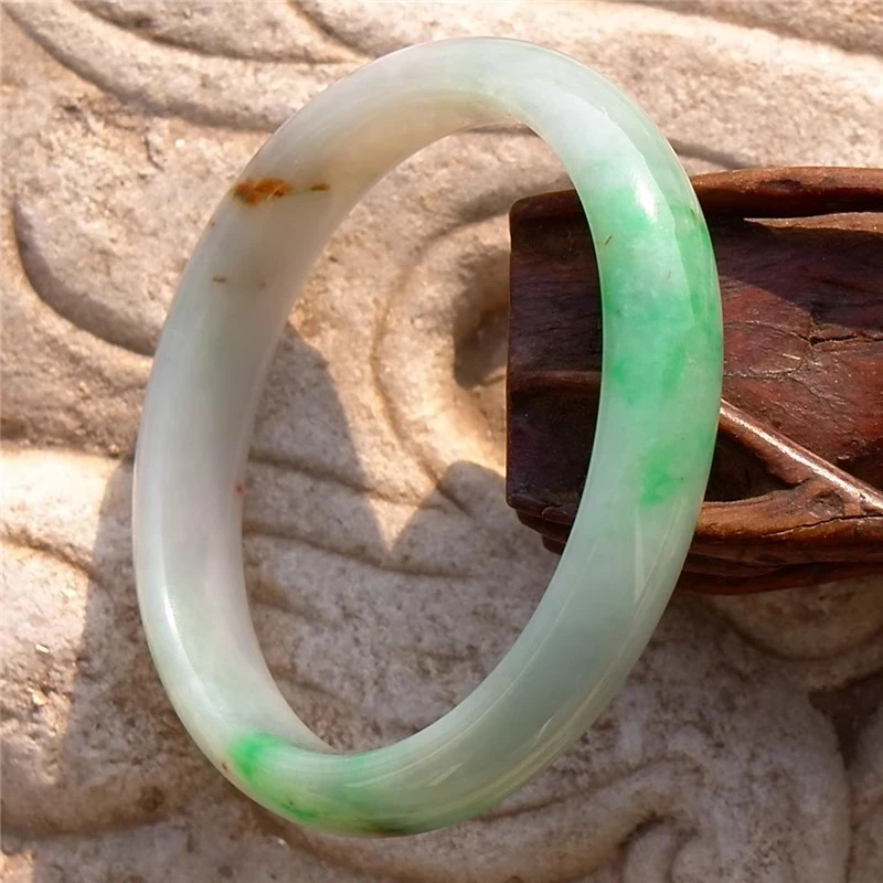 秀一色021天然A货缅甸老坑正阳绿红翡朱砂痣翡翠贵妃手镯子53