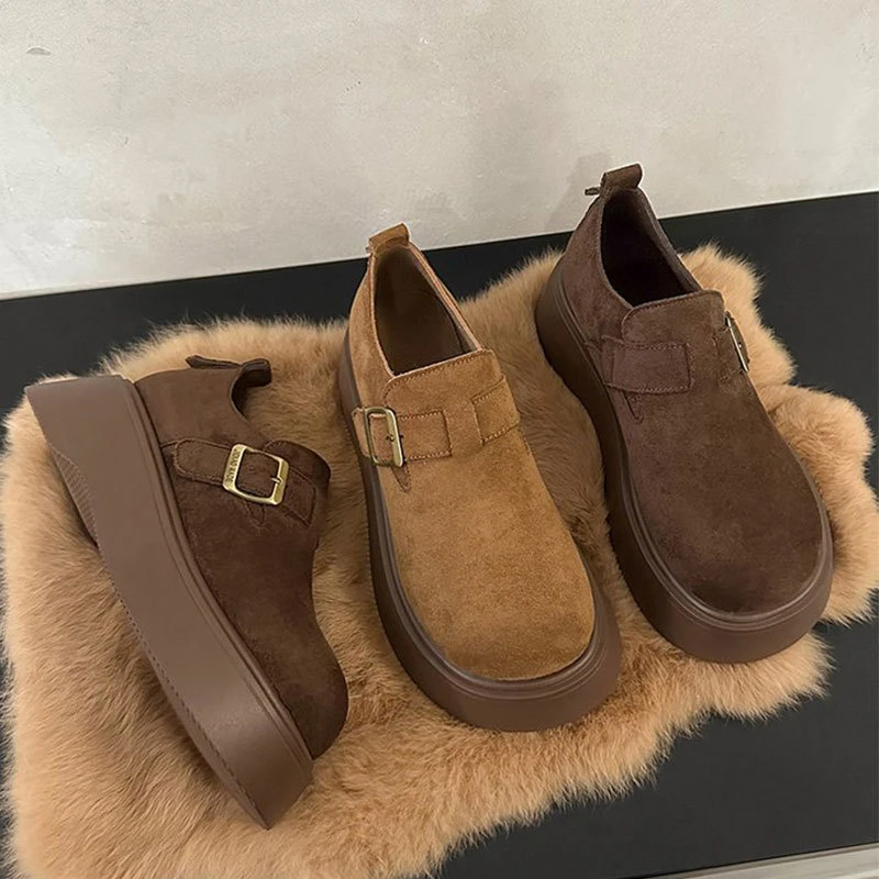 厚底增高豆豆勃肯鞋女2025新款春秋季女鞋子网红爆款博肯乐福单鞋