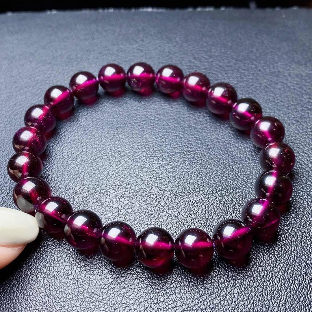 未镶嵌手链石榴石小*8紫牙乌