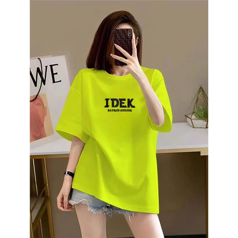 字母纯棉短袖T恤女夏季2026新款爆款设计感正肩时尚洋气体恤上衣