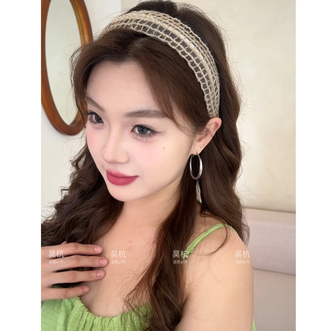 钟楚曦同款波西米亚风草编镂空头箍2025新款小众设计宽边发箍发饰