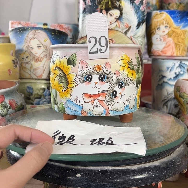 满38包邮 景德镇幸运花盆