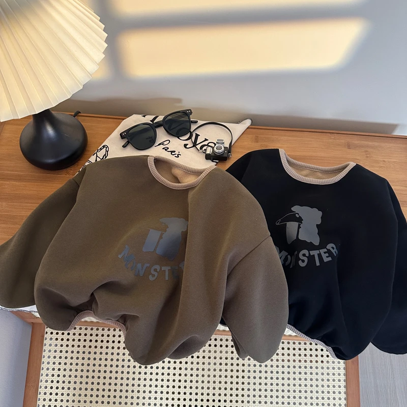 【现货捡漏】实体童装儿童冬季加绒卫衣男童韩版上衣