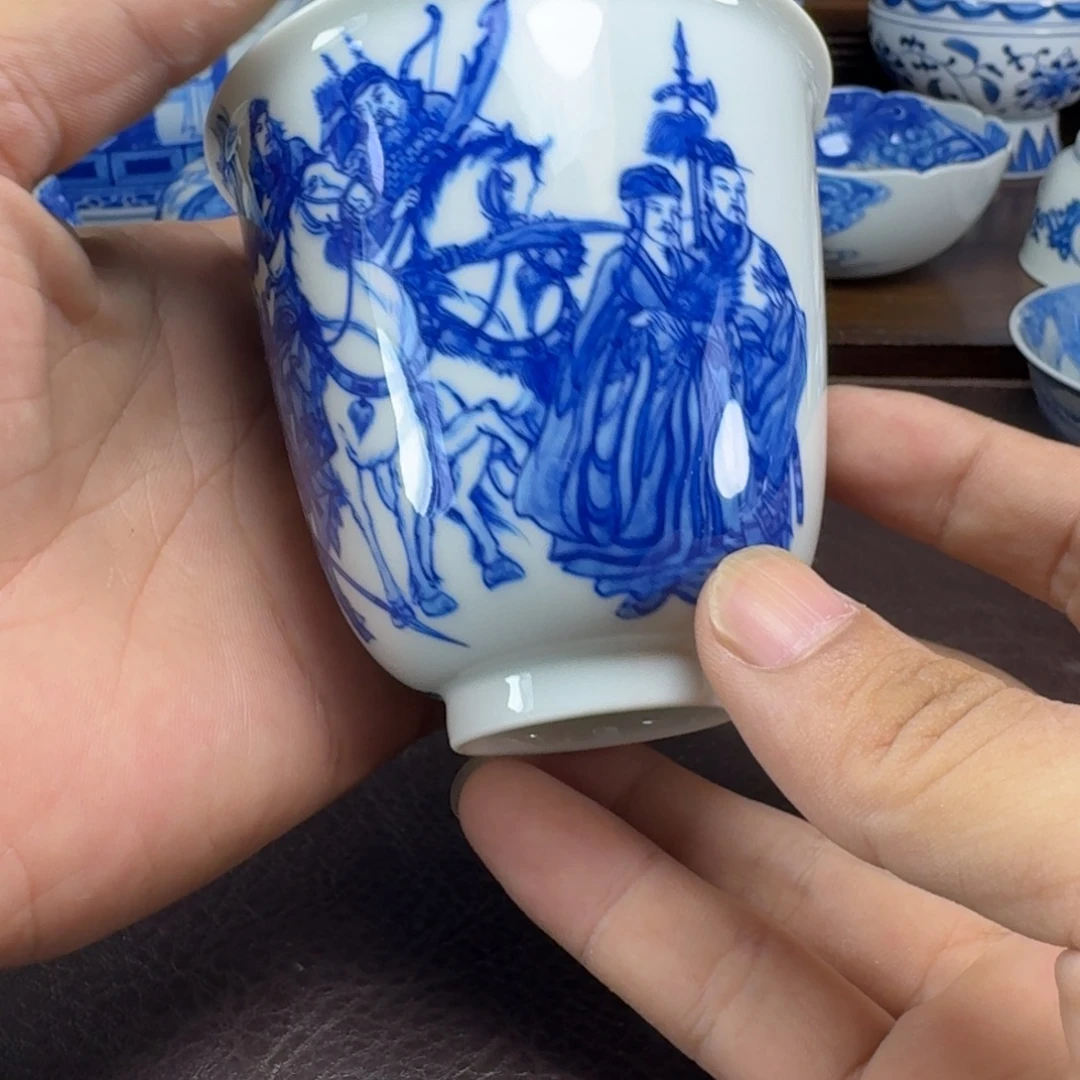 小***鱼瓷片当代景德镇陶瓷手绘茶具