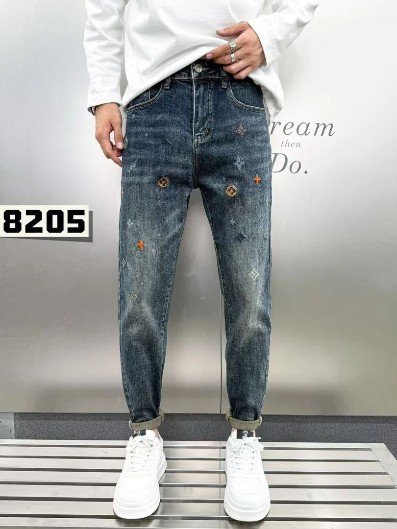 2025新款时尚百搭休闲男士刺绣小脚裤YC8205