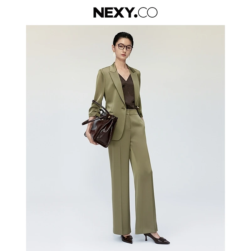 【商场同款】NEXY.CO/奈蔻显瘦直筒时尚宽松垂感气质长裤XV02901N4