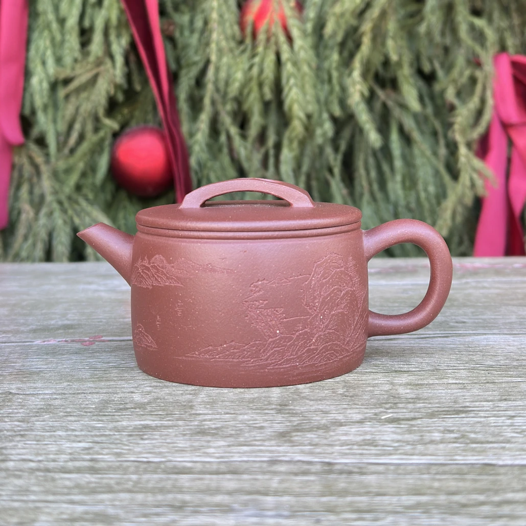 紫砂壶高汉瓦180cc原矿深井紫泥