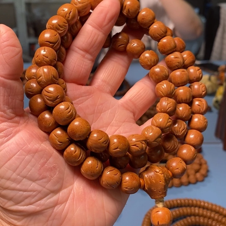 桃核吊坠66颗脖挂龙纹桃核