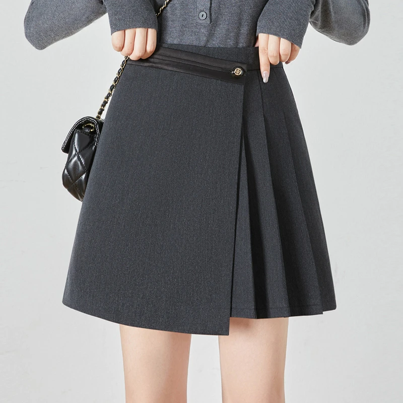 丝柏舍2025流光风冬装新款女学院风高腰显瘦短款半身裙S43Y8825B