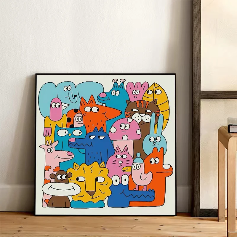多巴胺趣味卡通艺术画适用于客厅餐厅卧室装饰6060