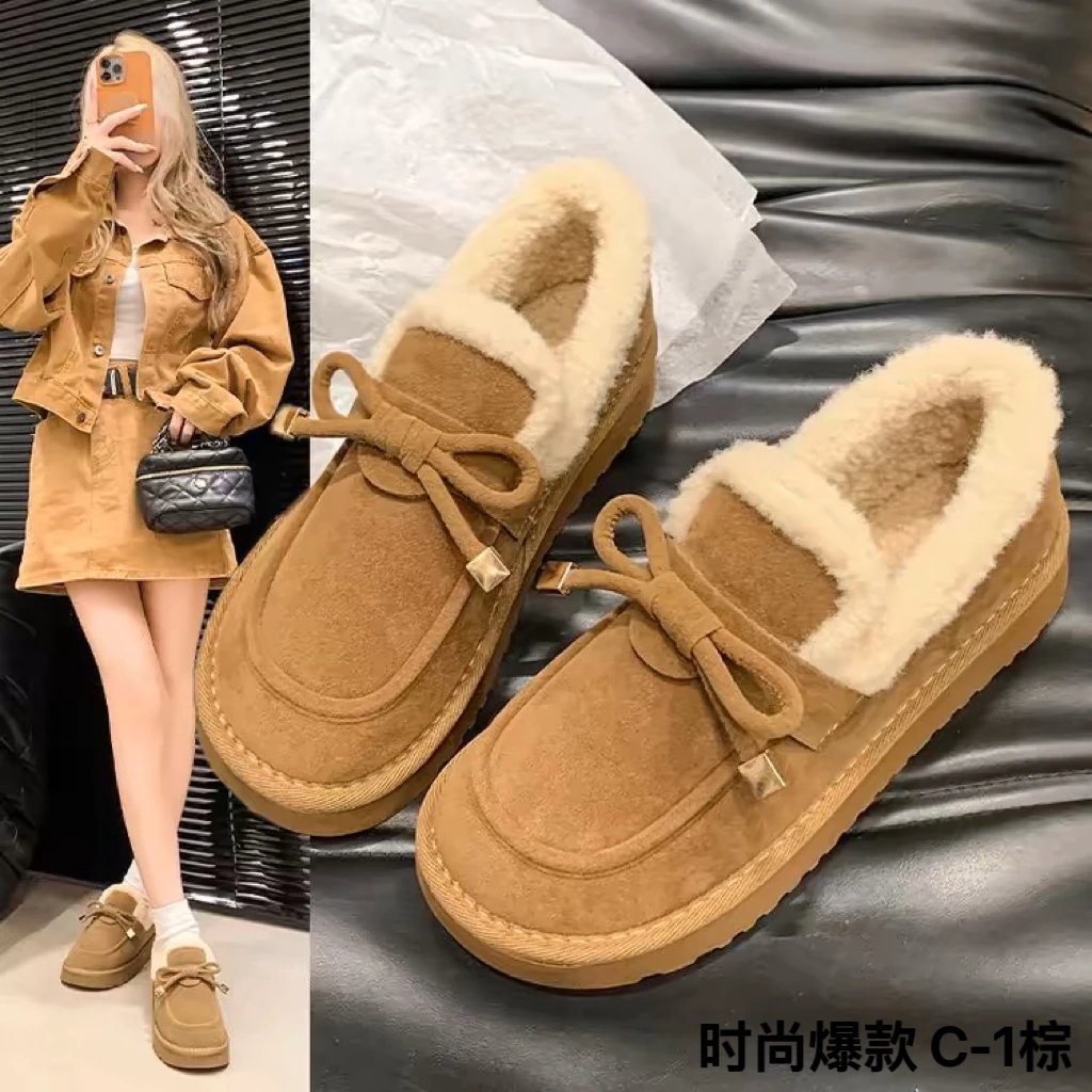 休闲冬季棉鞋休闲风纯色C-1