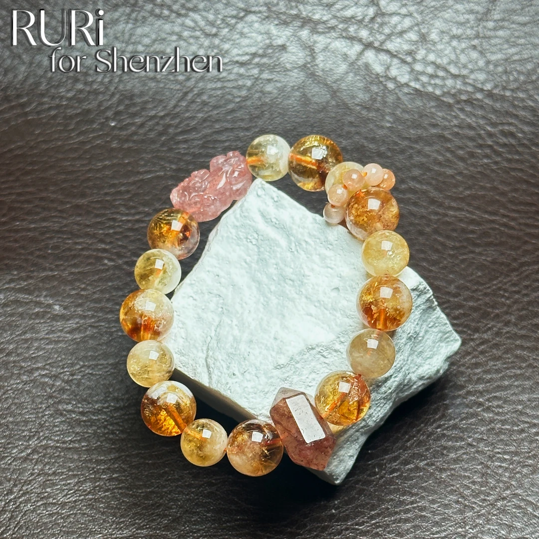 时尚百搭草莓晶貔貅手串