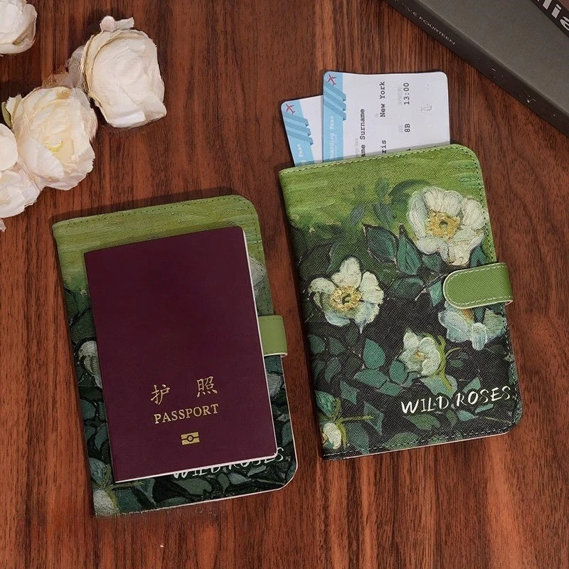新款油画花朵卡包小众多功能款多卡位超大容量卡册卡片收纳护照包