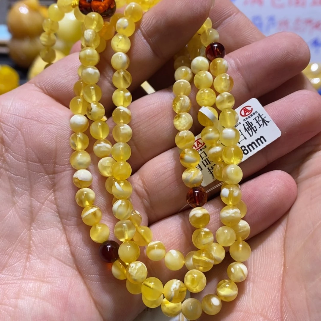 裸石蜜蜡未镶嵌108佛珠