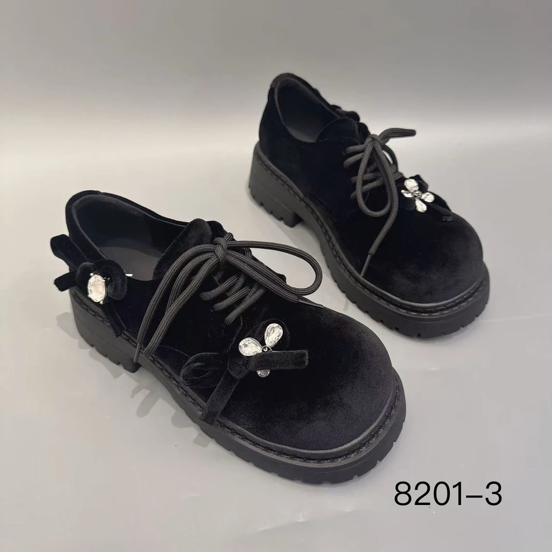 玛莎玛索春季新款8201-3时尚百搭圆头方跟厚底乐福鞋女鞋