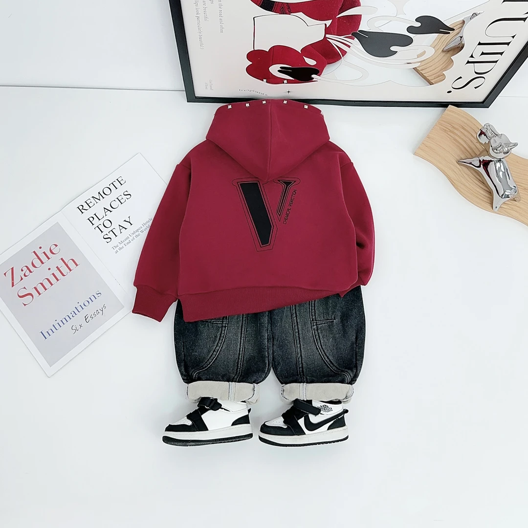 儿童卫衣加绒款连帽2025新款秋冬装男童 HS25139 悠悠童话童装