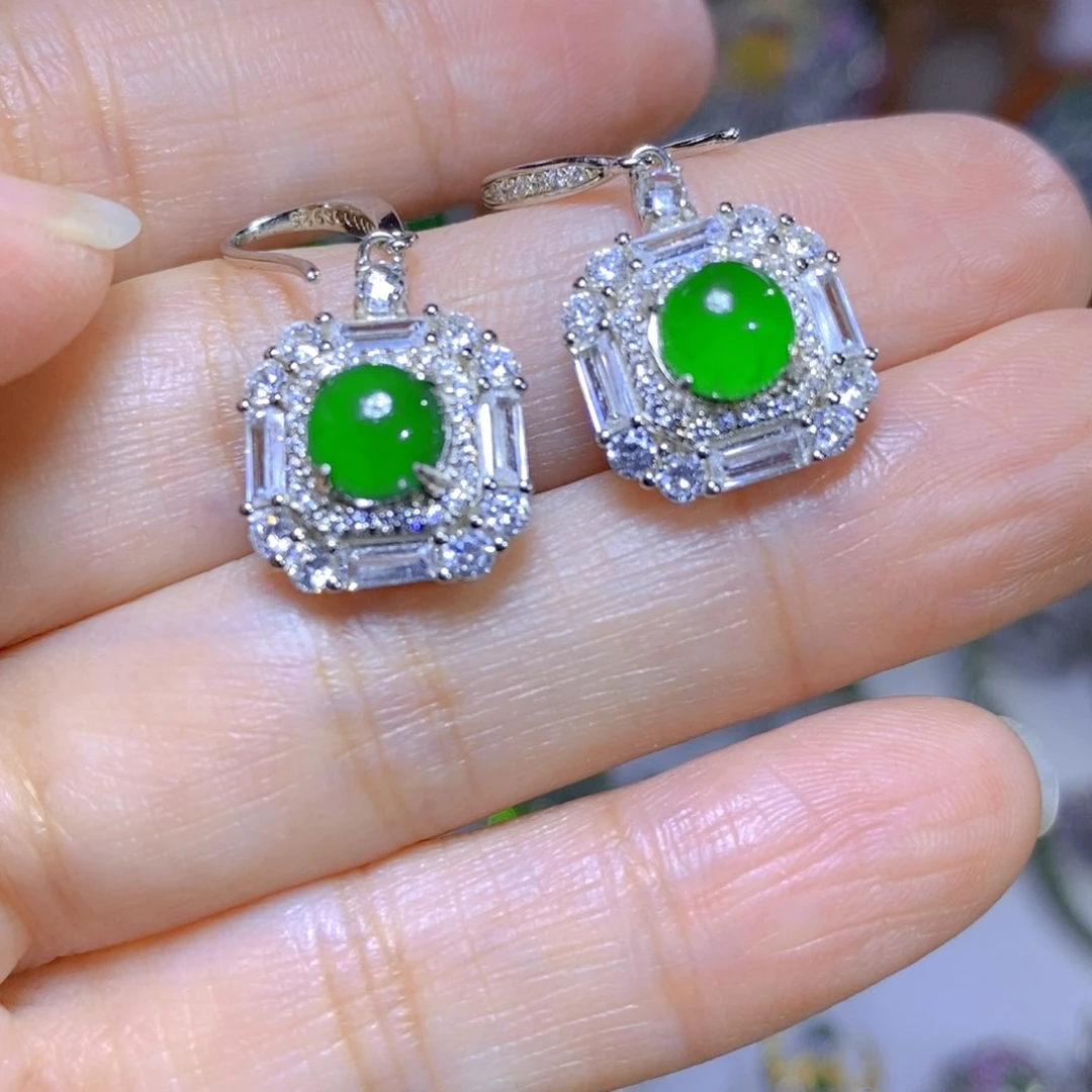 翡翠颈饰银S925镶嵌天然翡翠