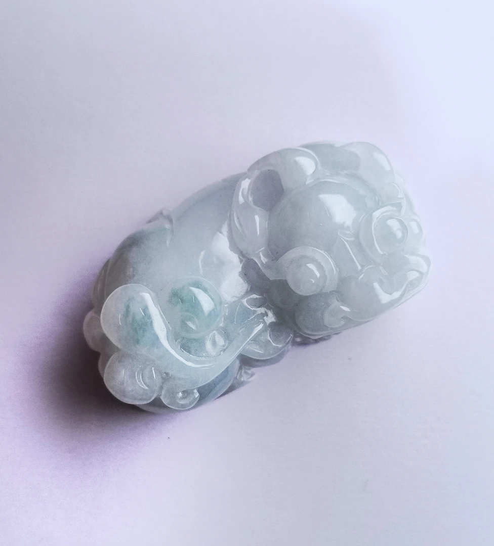 天然翡翠飘花貔貅霸王貔貅挂件手把件男女士新年礼物生日礼物