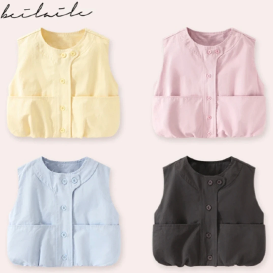 纯色春秋男女通用常规休闲风上衣外套婴儿男童马甲