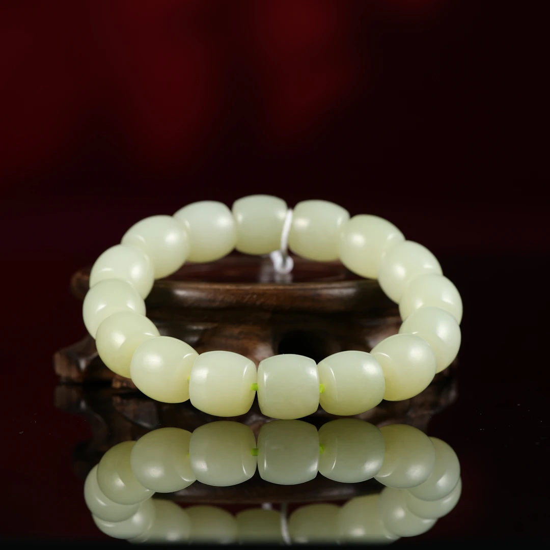 和田玉黄玉桶珠手串2508070286