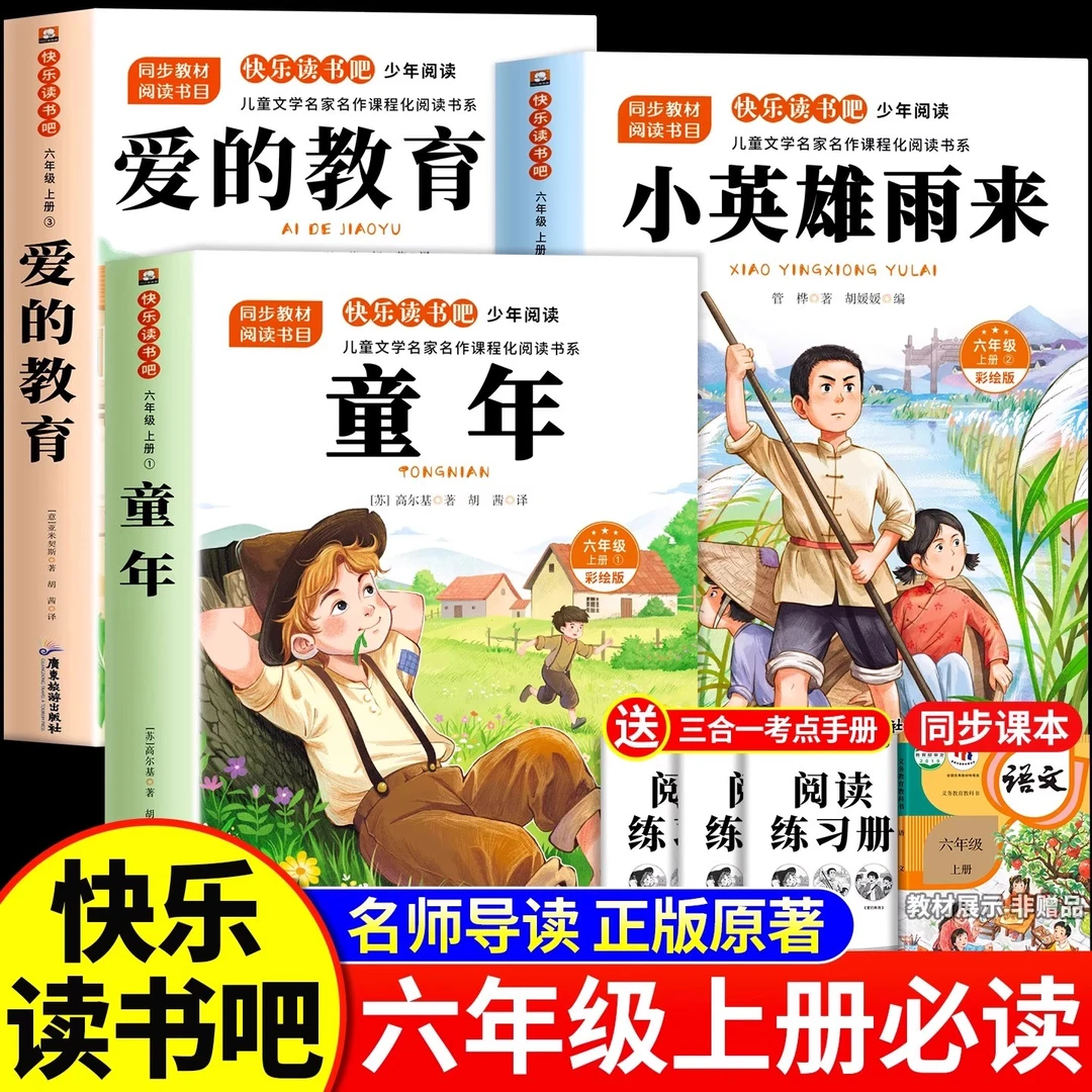 童年六年级上册必读书爱的教育小英雄雨来快乐读书吧小学课外阅读
