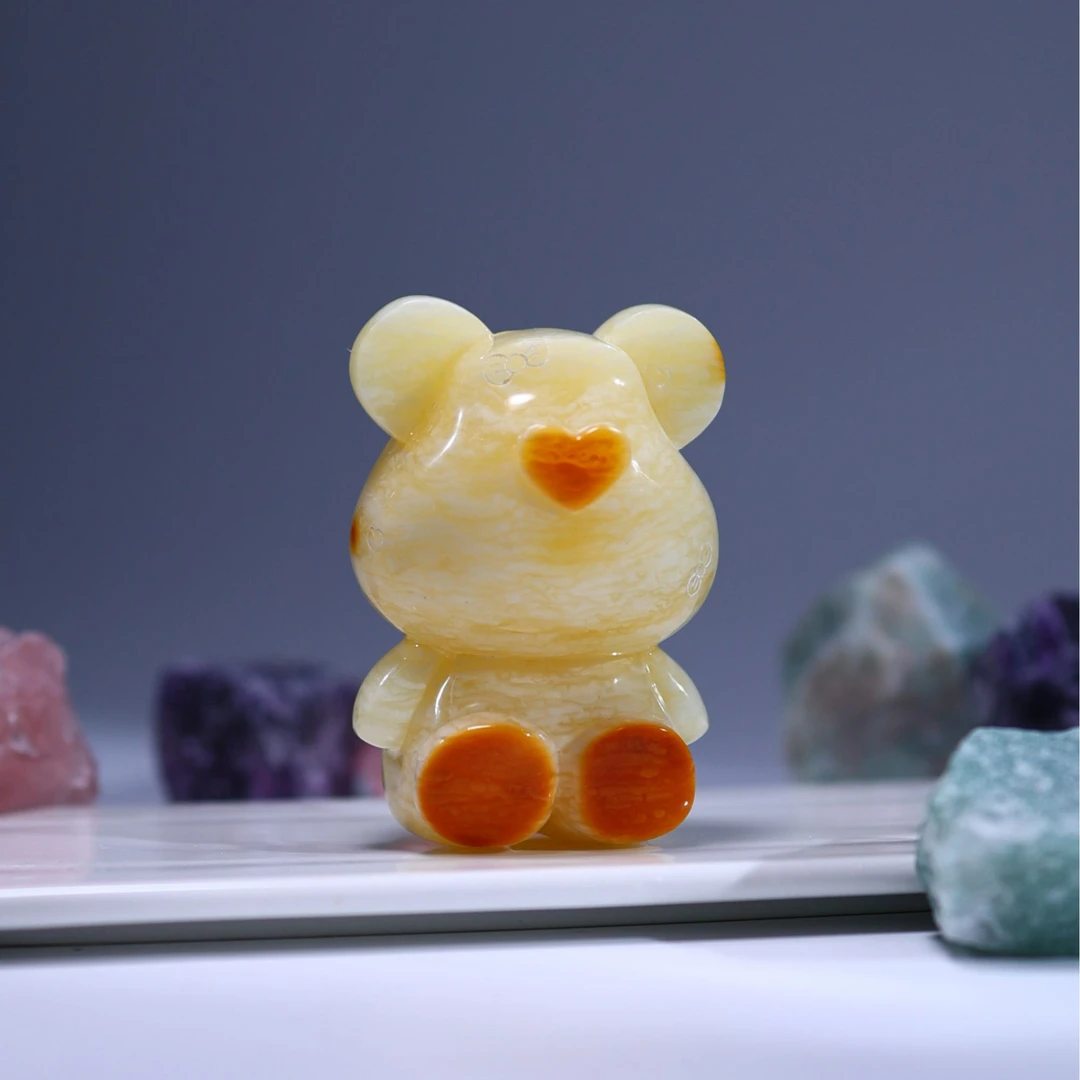 【颜如蜜珠宝】经典收藏焦皮白花虎皮纹千层雪暴力熊吊坠手把GP013