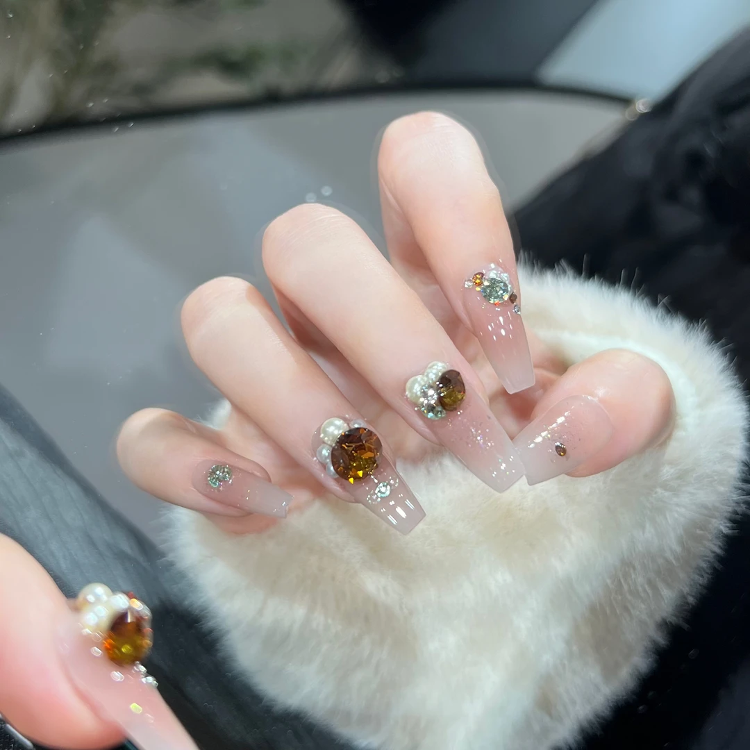 本宫指义【C156/施华】穿戴甲纯手工 底色：国风3腮裸