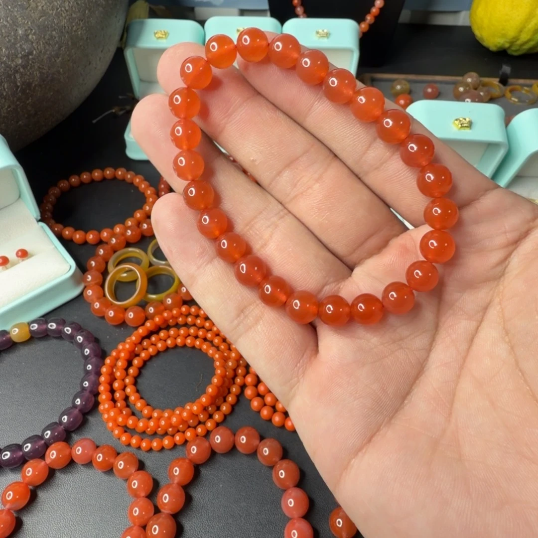 用***户南红玛瑙未镶嵌单圈7卡7.5