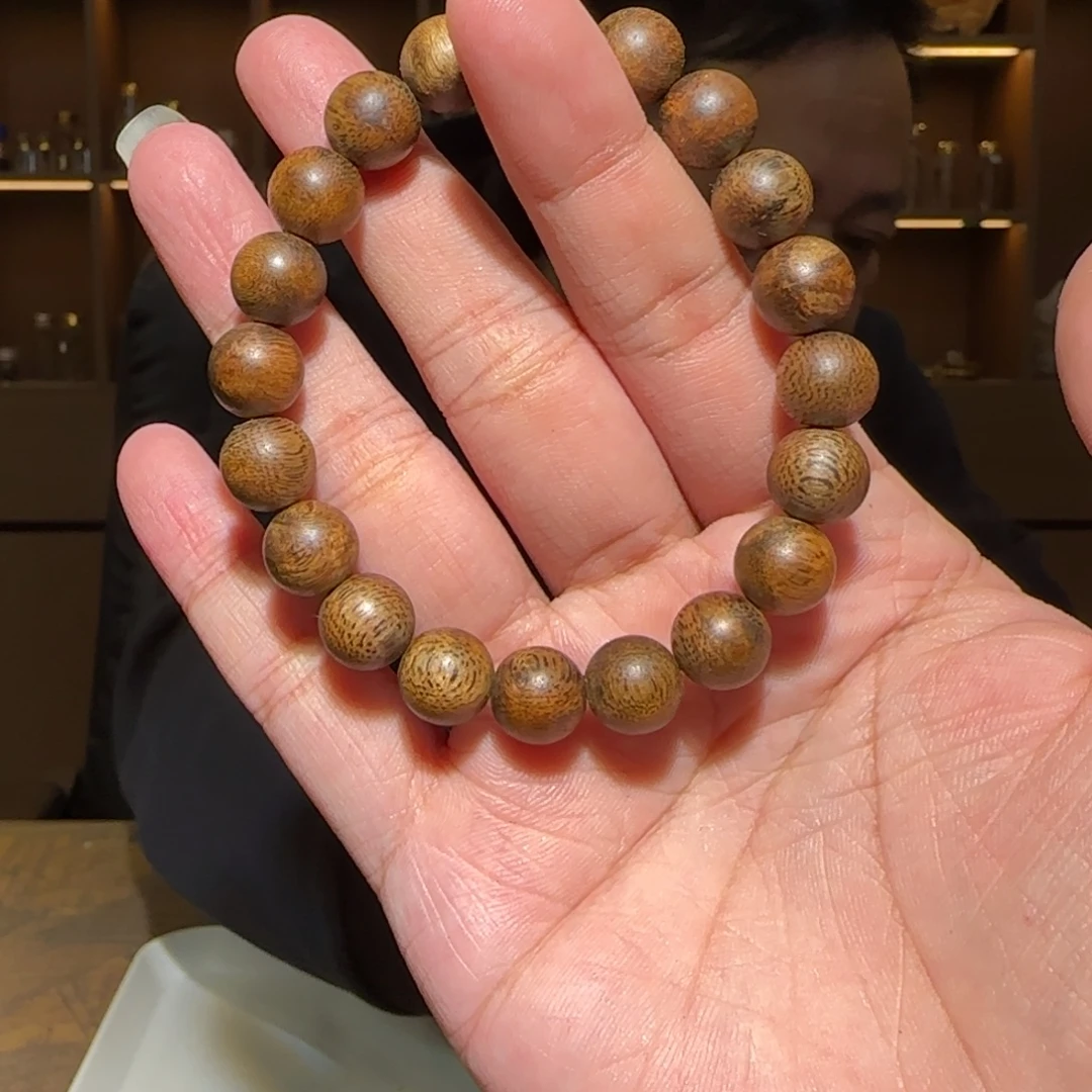 沉香手串单圈白奇母树圆珠1.0/8g多样性发一条