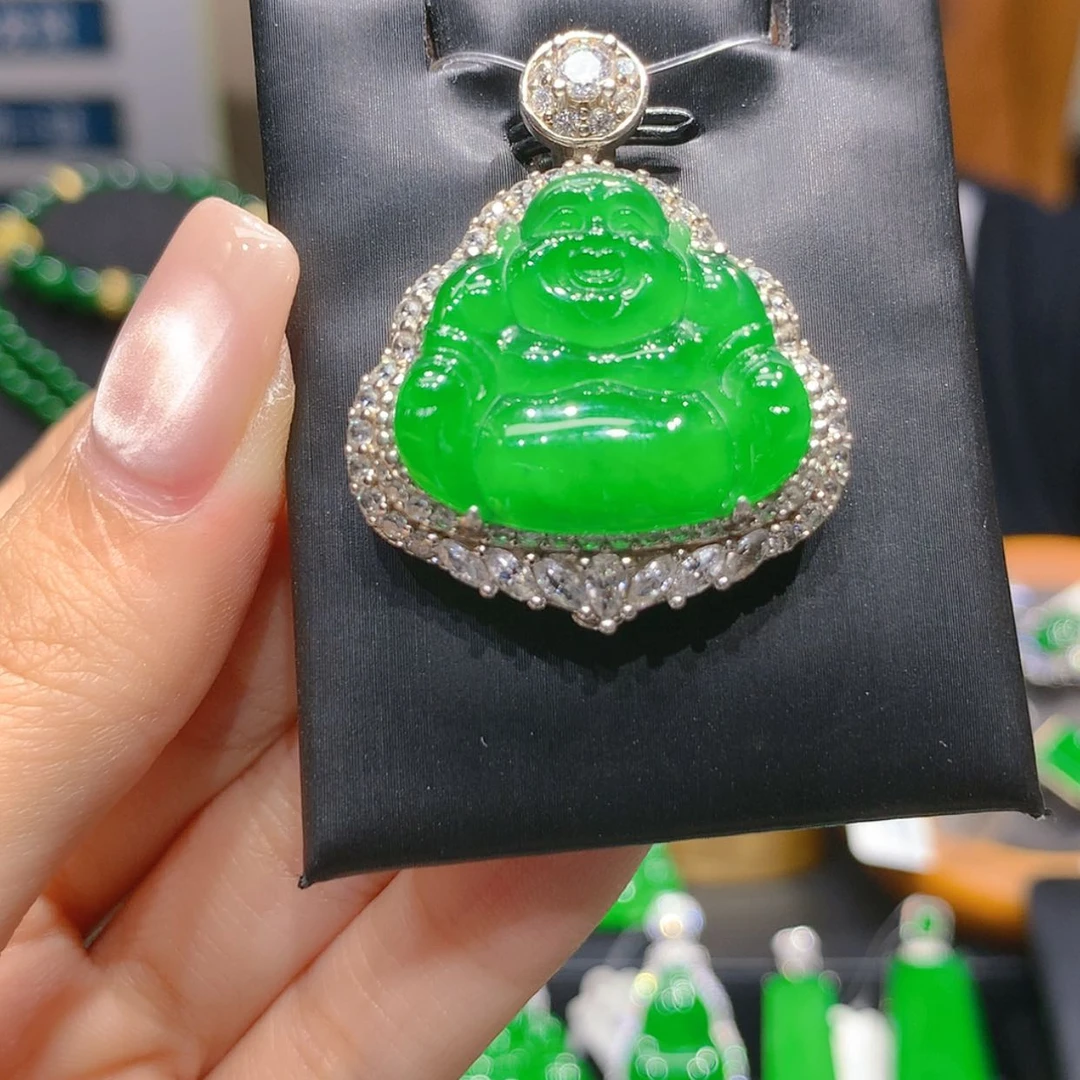 【闪购商品】颈饰银S925镶嵌翡翠5柒姐
