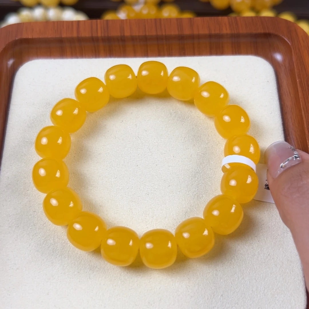 琥珀未镶嵌手串23.95g焦皮同料老型