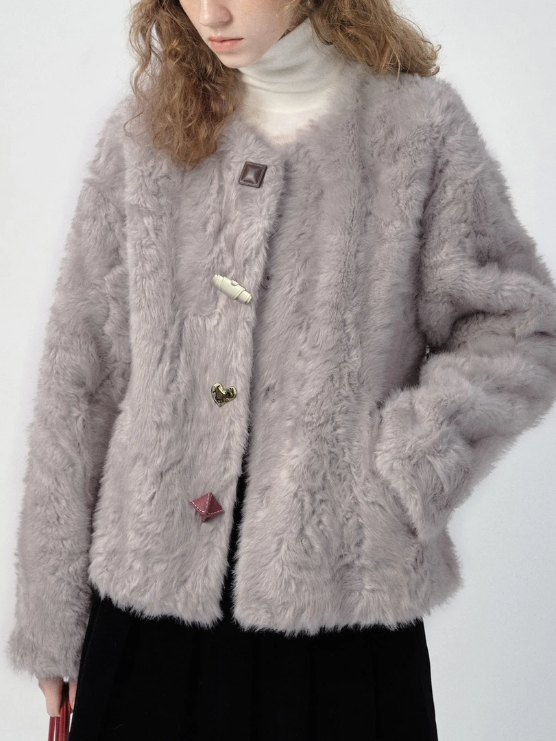 皮毛一体外套加厚洋气女2025秋冬新款流行高级环保皮草5105#冬季