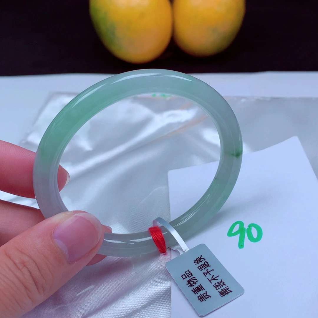 未镶嵌手镯翡翠缅甸天然A货翡翠手镯54.6贵妃圆条