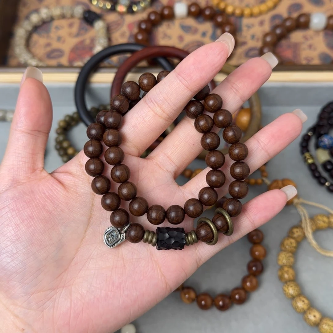 鸥***鸟菩提手串/手链扎基拉姆双圈六道木