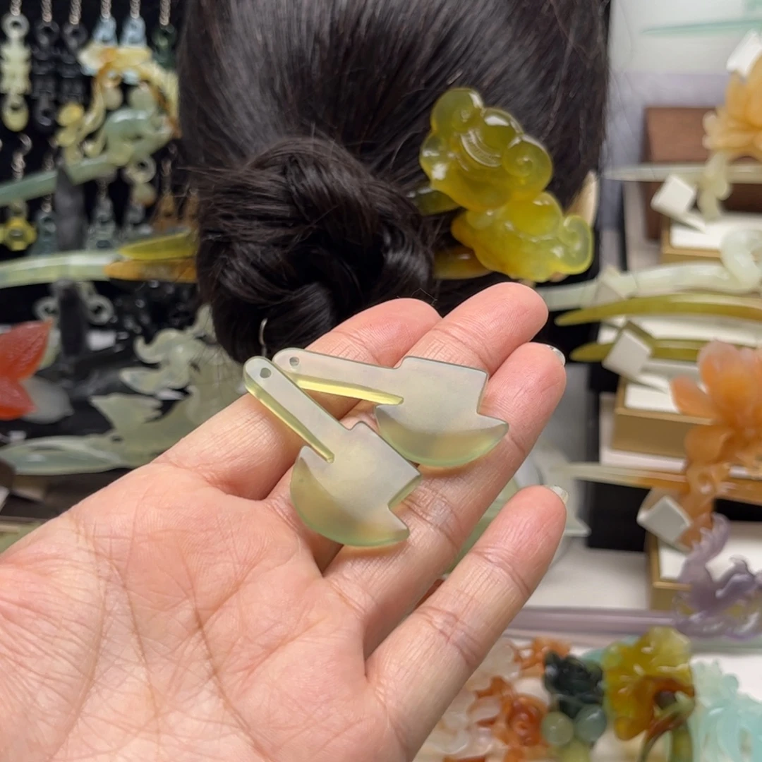 蛇纹石玉合金发簪