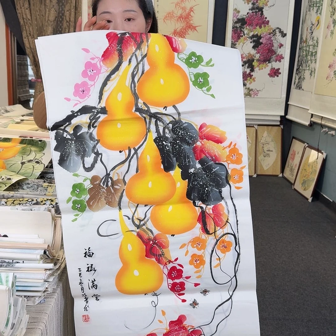 纯手绘国画作品好看三尺