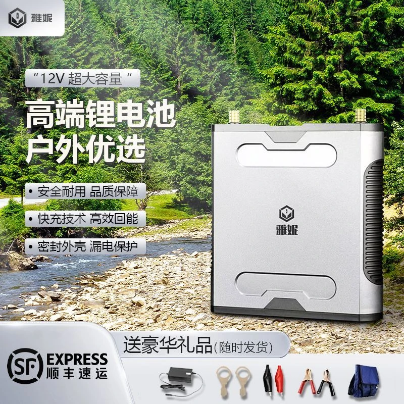 雅妮锂电池12v大容量锂电瓶户外充电氙气灯推进器逆变器12伏电瓶