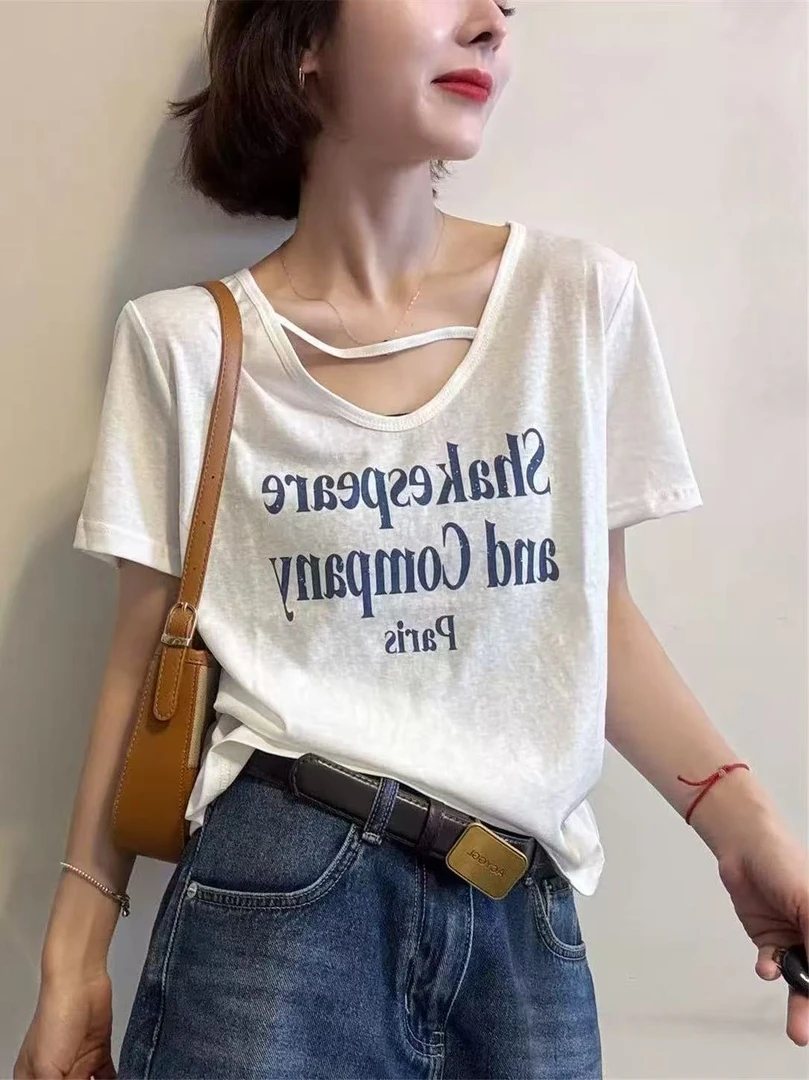 叙旧姑嫂 休闲潮流设计感T恤427