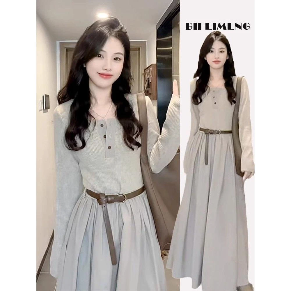 2025新款秋季流行风格法式长袖连衣裙子女装初早秋气质高级感长裙