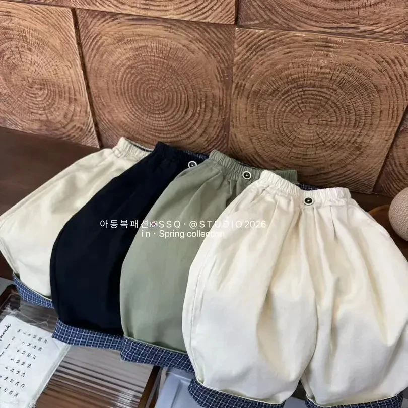 【开学季】儿童春秋新款韩版翻边格子休闲裤百搭洋气男女童宽松商品图