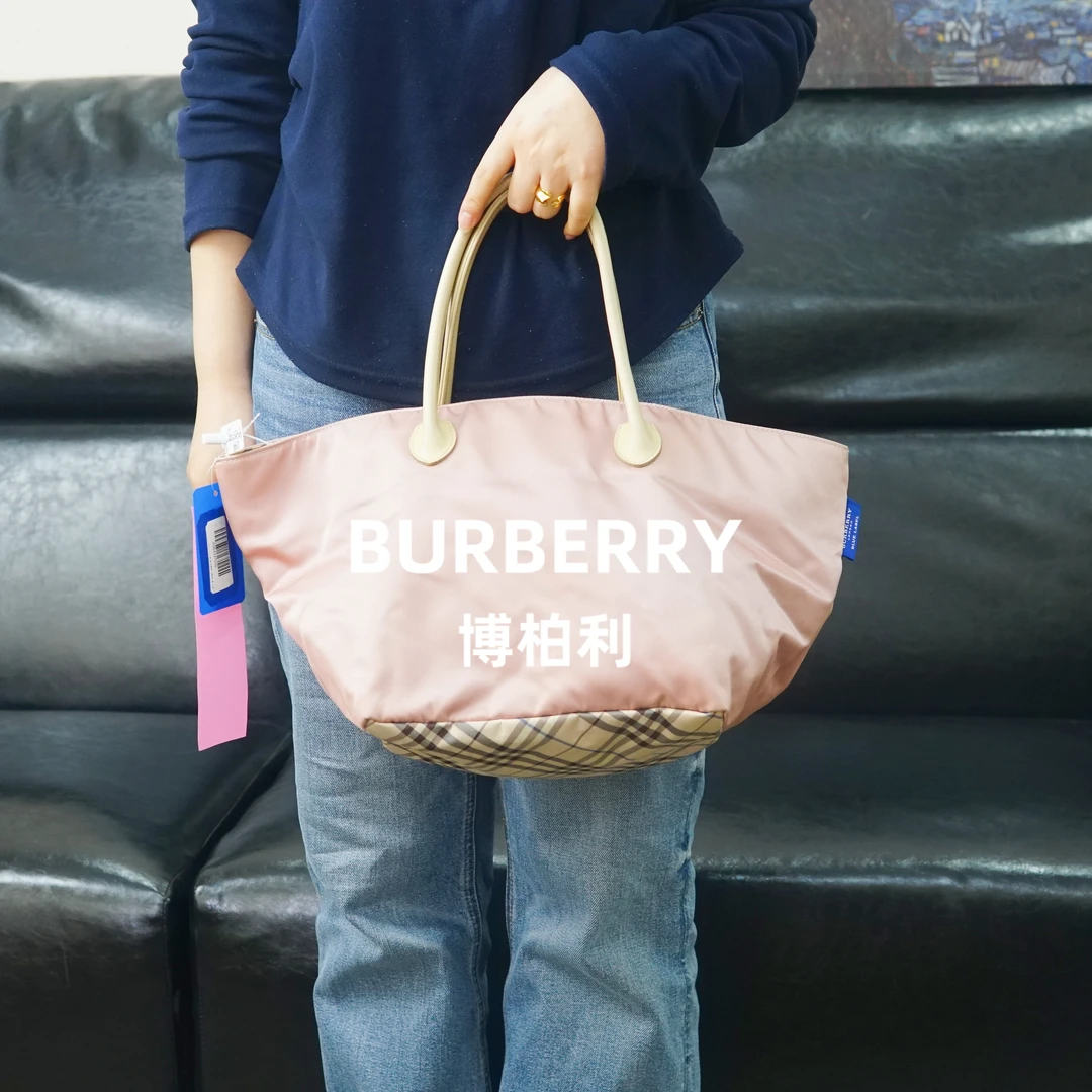 95新 BURBERRY/博柏利 巴宝莉/粉色手提包/FYZG02327516/7516