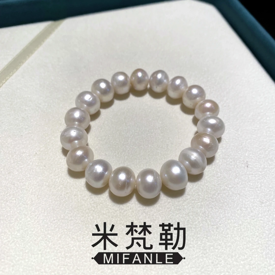 11-12mm无核天然淡水珍珠手串大点位白色珍珠手链时尚百搭显气质
