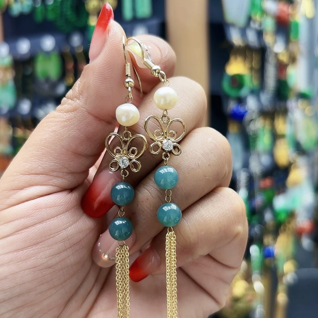 翡翠未镶嵌耳饰耳坠